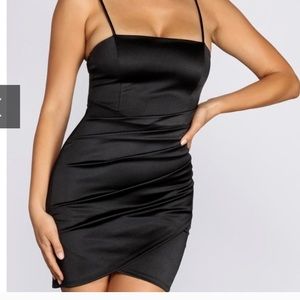WINDSOR Satin Wrapped Mini Dress